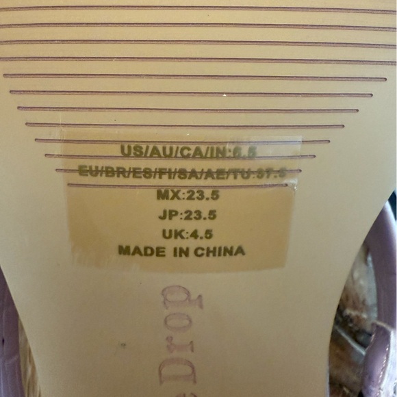 The Drop Avery Lilac Faux Reptile Leather Square Toe Heeled Sandals NWT 6.5 - Picture 4 of 6